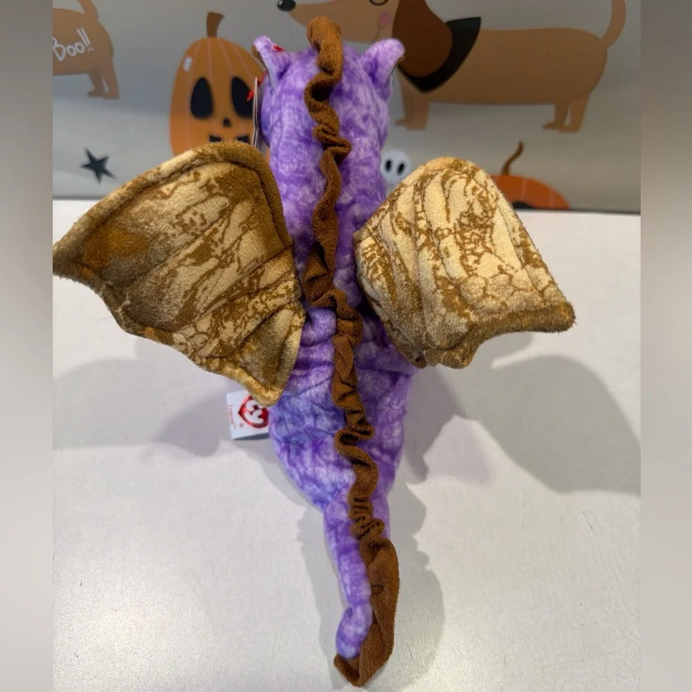 Ty Purple and Brown Plush Dragon Small Pet Toy